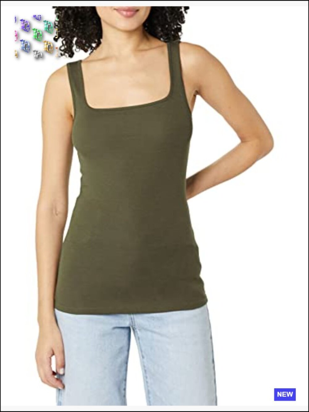 Slim Fit Square Neck Tank Top Soft Cotton Modal Casual Layering Essential 2-Pack - Picture 2 of 4